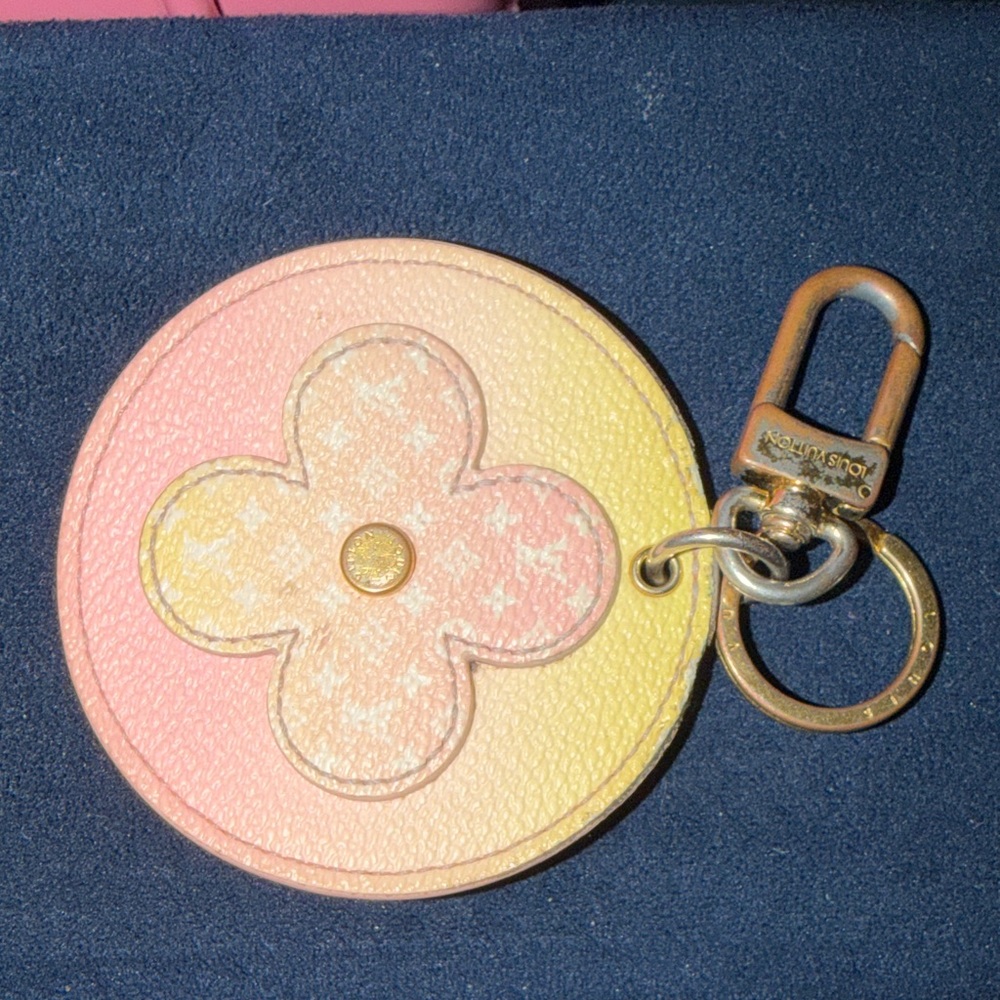 Louis Vuitton Pink and Yellow Floral Key Holder